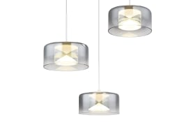 LED-Pendelleuchte Belinda, weiß/rauchfarbig