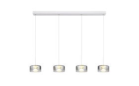 LED-Pendelleuchte Belinda, weiß/rauchfarbig