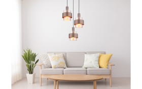 Pendelleuchte Milley, schwarz/bronze, 3-flammig