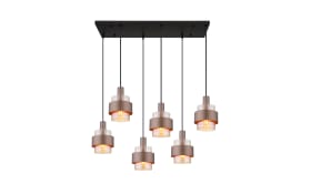 Pendelleuchte Milley, schwarz/bronze, 6-flammig