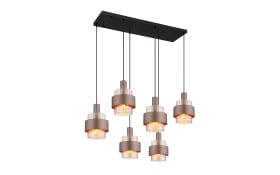 Pendelleuchte Milley, schwarz/bronze, 6-flammig
