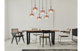 Pendelleuchte Milley, schwarz/bronze, 6-flammig