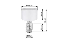 Tischleuchte Ginko, weiß/klar