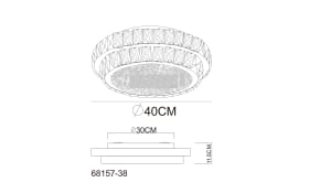 LED-Deckenleuchte Klara, transparent, 40 cm, inkl. CCT und Fernbedienung