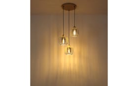 Pendelleuchte Alfred, sandfarbig, 3-flammig