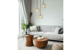 Pendelleuchte Alfred, sandfarbig, 3-flammig