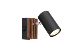 Wandleuchte Kayden, dunkelbraun/schwarz