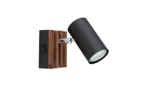 Wandleuchte Kayden, dunkelbraun/schwarz