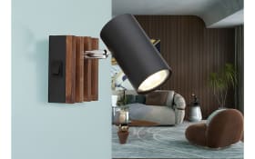 Wandleuchte Kayden, dunkelbraun/schwarz