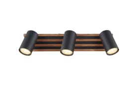Deckenleuchte Kayden, dunkelbraun/schwarz, 3-flammig