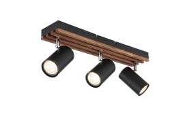 Deckenleuchte Kayden, dunkelbraun/schwarz, 3-flammig