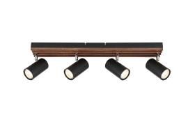 Wandleuchte Kayden, dunkelbraun/schwarz, 4-flammig