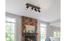 Wandleuchte Kayden, dunkelbraun/schwarz, 4-flammig