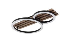 LED-Deckenleuchte Tisha, dunkelbraun/schwarz