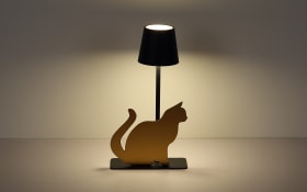 Akku-Tischleuchte Furri, schwarz/goldfarbig