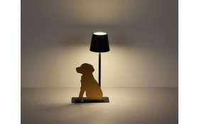 Akku-Tischleuchte Furri, schwarz/goldfarbig