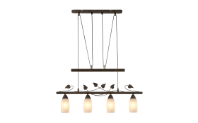 Pendelleuchte Venezia, rostfarbig/Alabaster, 4-flammig