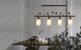 Pendelleuchte Venezia, rostfarbig/Alabaster, 4-flammig