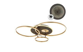 LED-Deckenleuchte Invertina, goldfarbig, inkl. Fernbedienung 