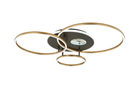 LED-Deckenleuchte Invertina, goldfarbig, inkl. Fernbedienung 