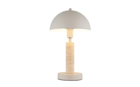 Tischleuchte Janie, sandfarbig/Travertine-Nachbildung