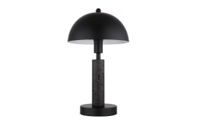 Tischleuchte Janie, schwarz/Travertine-Nachbildung