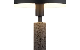 Tischleuchte Janie, schwarz/Travertine-Nachbildung