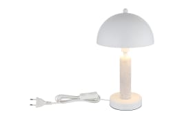 Tischleuchte Janie, weiß/Travertine-Nachbildung