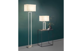 LED-Tischleuchte Domo in nickel/weiß, 55 cm