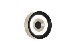 LED-Wandleuchte Speaker, schwarz/sandfarbig