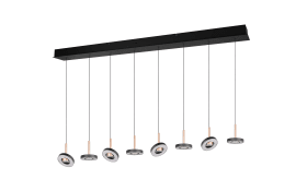 Pendelleuchte Guano, coffee/schwarz, 8-flammig