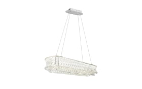 LED-Pendelleuchte Zevion, chrom/transparent, inkl. Höhenverstellung