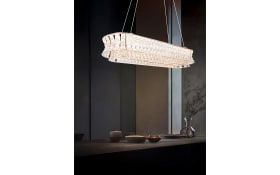 LED-Pendelleuchte Zevion, chrom/transparent, inkl. Höhenverstellung