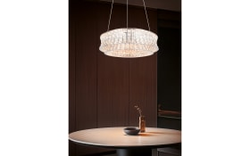 LED-Pendelleuchte Zevion, chrom/transparent, inkl. Höhenverstellung