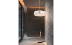 LED-Pendelleuchte Zevion, chrom/transparent, inkl. Höhenverstellung