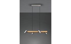 Pendelleuchte Marley, holz/nickel matt, 4-flammig