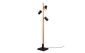 LED-Standleuchte Marley, holz/schwarz, 130 cm