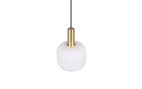 Pendelleuchte Diva, weiß/messing, 1-flammig