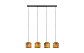 Pendelleuchte Smilla, Jute/schwarz, 4-flammig