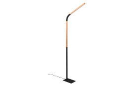 LED-Standleuchte Norris, schwarz/holz, inkl. Switch Dimmer