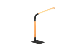 LED-Tischleuchte Norris, schwarz/holz, inkl. Tochdimmer
