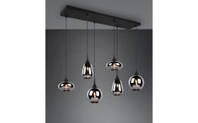 Pendelleuchte Lumina, schwarz/chrom, 6-flammig, inkl. Höhenverstellung