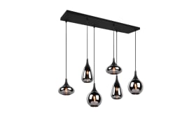 Pendelleuchte Lumina, schwarz/chrom, 6-flammig, inkl. Höhenverstellung