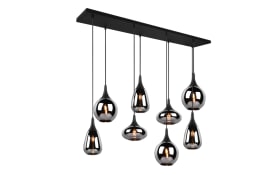 Pendelleuchte Lumina, schwarz/chrom, 8-flammig, inkl. Höhenverstellung