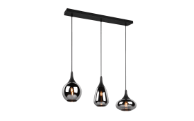 Pendelleuchte Lumina, schwarz/chrom, 3-flammig, inkl. Höhenverstellung