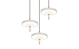 LED-Pendelleuchte Keaton, grau/coffee, 5-flammig, inkl. Switchdimmer