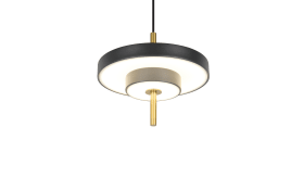 LED-Pendelleuchte Keaton, schwarz/gold, 1-flammig, inkl. Switchdimmer