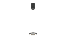 LED-Pendelleuchte Keaton, schwarz/gold, 1-flammig, inkl. Switchdimmer
