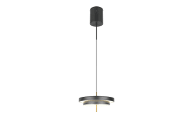LED-Pendelleuchte Keaton, schwarz/gold, 1-flammig, inkl. Switchdimmer