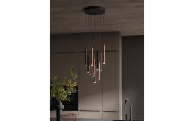 LED-Pendelleuchte Calina, coffee/schwarz, 150 cm, inkl. Funkfernbedienung 